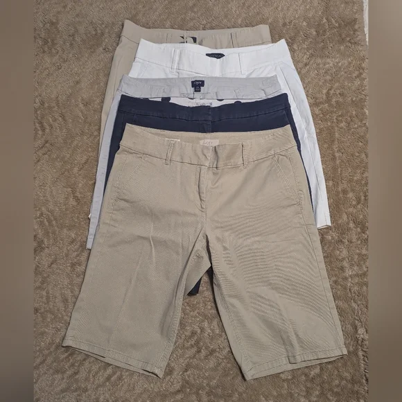 Lot Of 5 Pair Bermuda Shorts Size 10 Ann Taylor, Boden, J. Crew, Loft - Picture 1 of 6